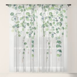Eucalyptus Watercolor Sheer Curtain