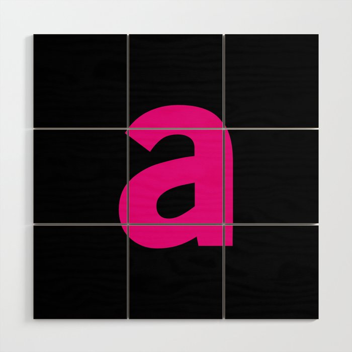 letter A (Magenta & Black) Wood Wall Art