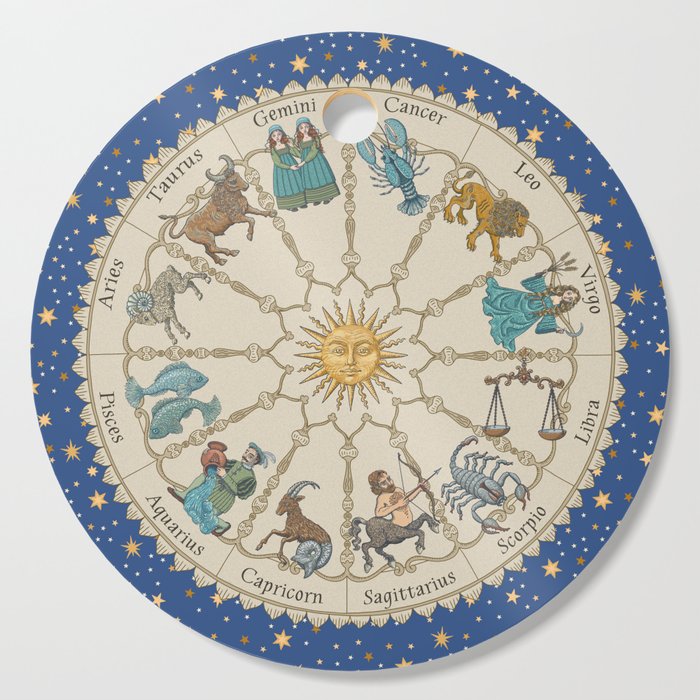 Vintage Astrology Zodiac Wheel Cutting Board