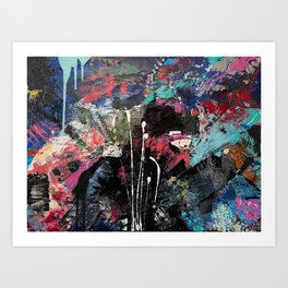 Deep Space Multi-Color Abstract Art Print