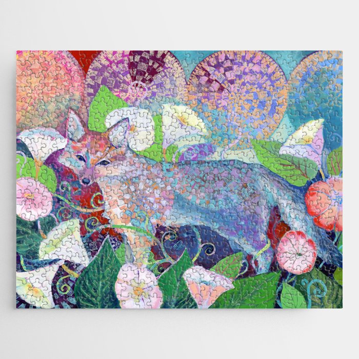 Little Fox in Field of Flowers Jigsaw Puzzle