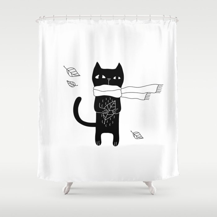 Black Cat Shower Curtain By Penarulit Society6