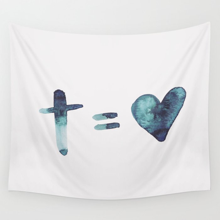 Cross Equals Love Wall Tapestry By Crisunplugged Society6