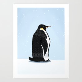 Sweater Weather Penguin Art Print