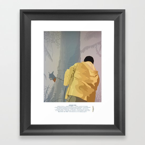 Jurassic Park - Dennis and the Dilophosaurus Framed Art Print