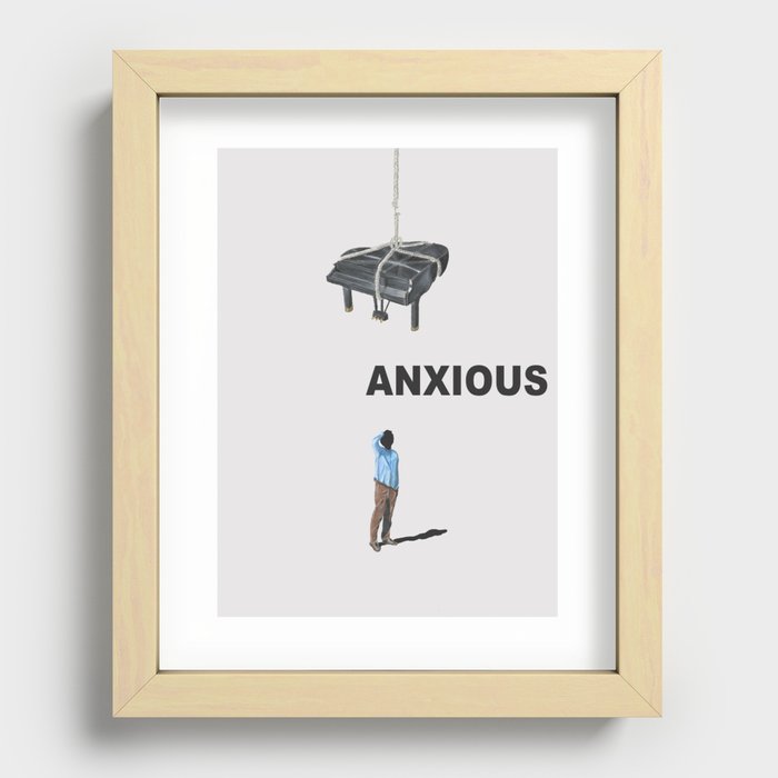 Surrealist Representation of Anxiousness Recessed Framed Print