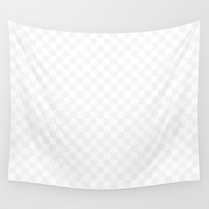 Subtle White Checkered Pattern. Digital Painting Illustration Background Wall Tapestry