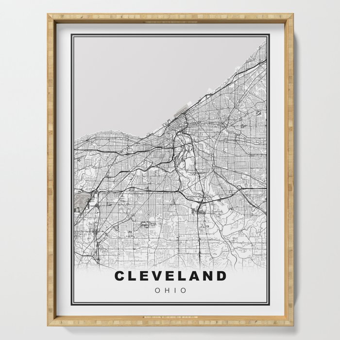 Cleveland Map Serving Tray