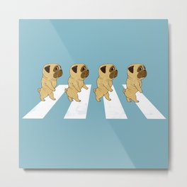 Pug the Abbey Road Metal Print | Digital, Cute, Homedecor, Animal, Pop Art, Singer, Bignosework, Popmusic, Classic, Puppy 
