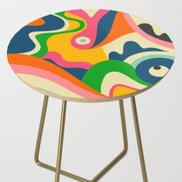 Colorful Mid Century Abstract  Side Table
