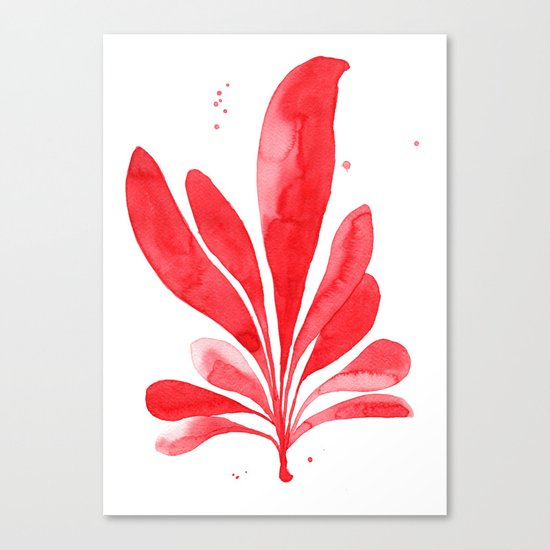 Underwater Botanical Red no. 1 Canvas Print