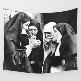 Smoking Nuns Wall Tapestry