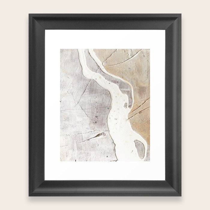 Feels a neutral, textured, abstract piece in whites by Alyssa Hamilton Art Framed Art Print by