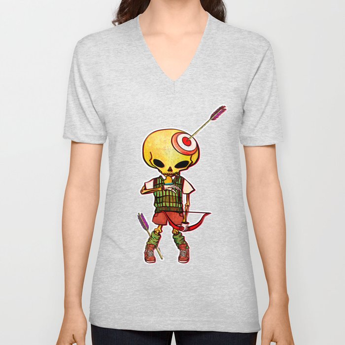 Archery skull boy V Neck T Shirt