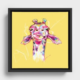Wonky Giraffe Framed Canvas