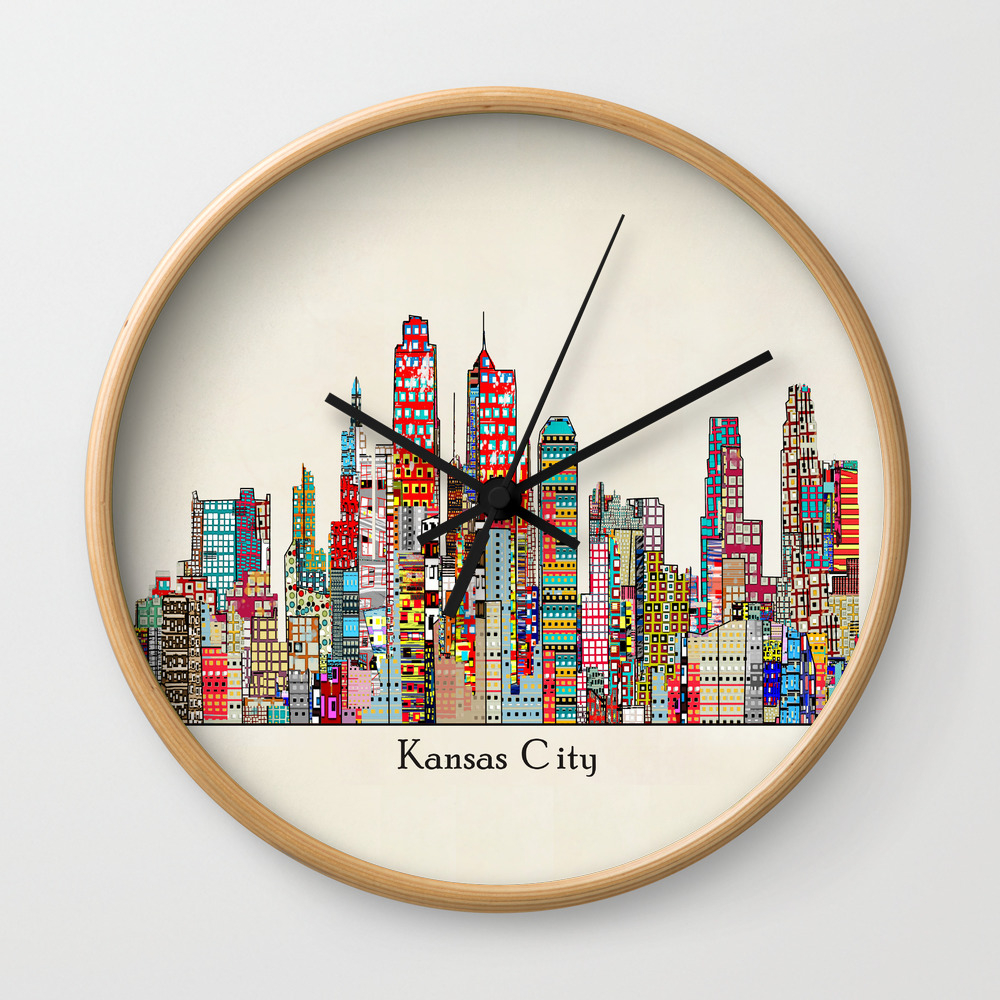 Kansas City Missouri Skyline Wall Clock By Bribuckley Society6