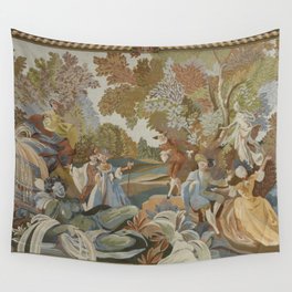 Vintage Art Deco French Lovers Garden Tapestry Wall Tapestry