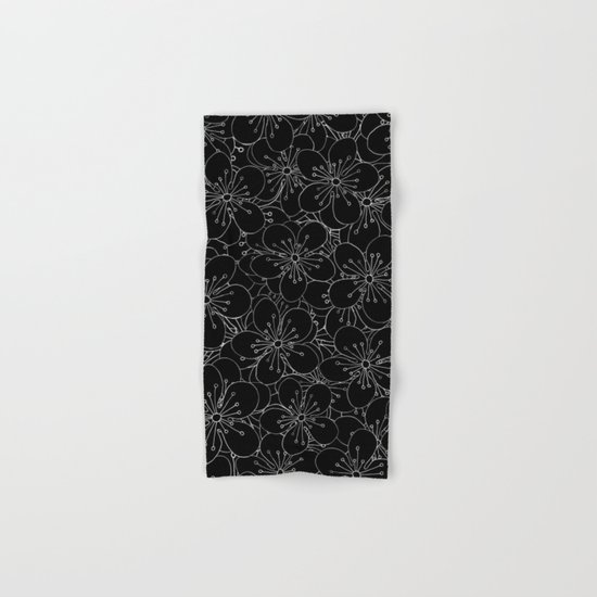 Cherry Blossom Black on White - In Memory of Mackenzie Hand & Bath Towel