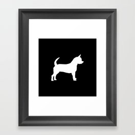 Chihuahua silhouette black and white pet art dog pattern minimal chihuahuas Framed Art Print