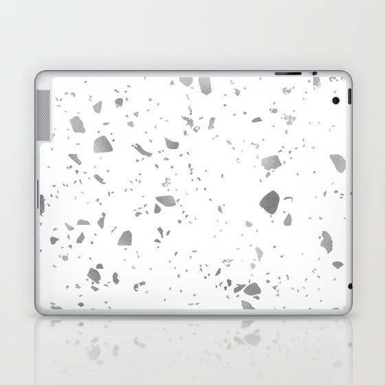 Silver Modern Mid Century Terrazzo Laptop & iPad Skin