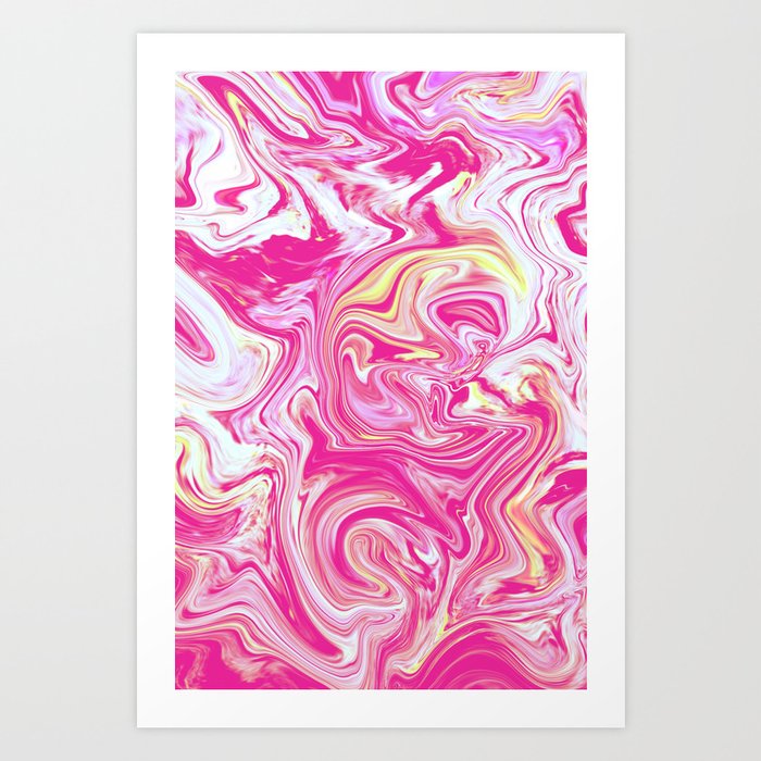 WHIRLING PINK AND GOLD Art Print