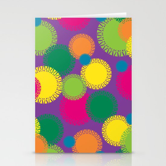 Spikey Circles Purple Stationery Cards