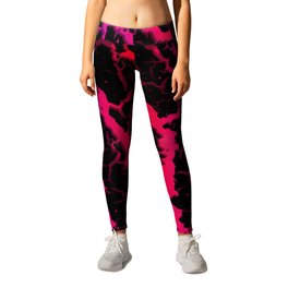 Cracked Space Lava - Pink/Red Leggings