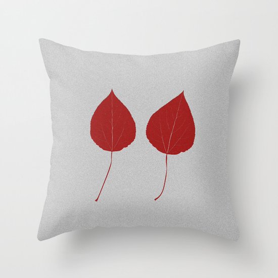 Leafs rouge Throw Pillow