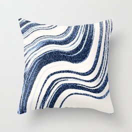 Textured Marble Indigo Blue Throw Pillow