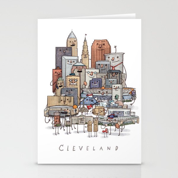 Cleveland Skyline group portrait Stationery Cards