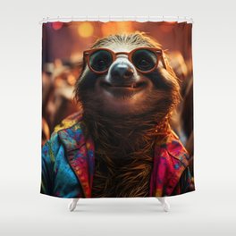 Rave Sloth Shower Curtain