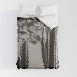 Cactus Photography - Black and White #1 Duvet Cover