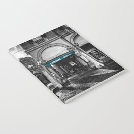 Black and White Bologna Street Photography Vector Green Notebook