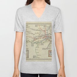 London underground railways.-Vintage Pictorial Map V Neck T Shirt