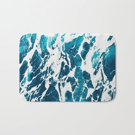 Blue sea Bath Mat | Water, Above, Collage, Boat, Top, Vacation, Topview, Blue, Ocean, Beach 