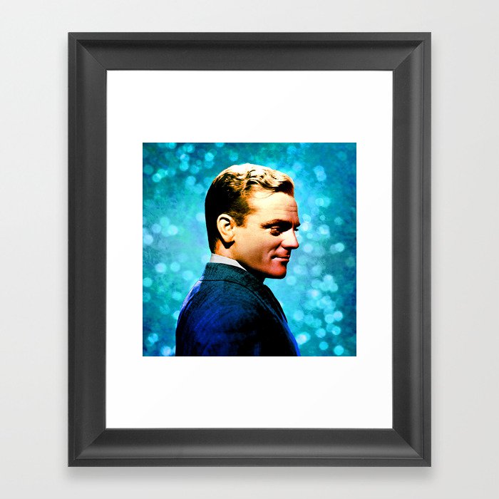 James Cagney, blue screen Framed Art Print