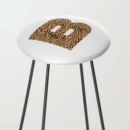 Haute Leopard Letter "B" Initial With Rich Leopard Print Counter Stool