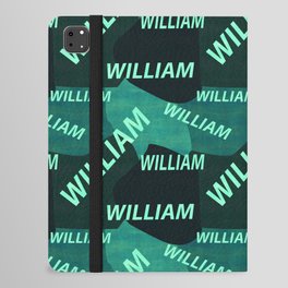  pattern with the name William in blue colors and watercolor texture iPad Folio Case