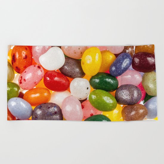 Cool colorful sweet Easter Jelly Beans Candy Beach Towel