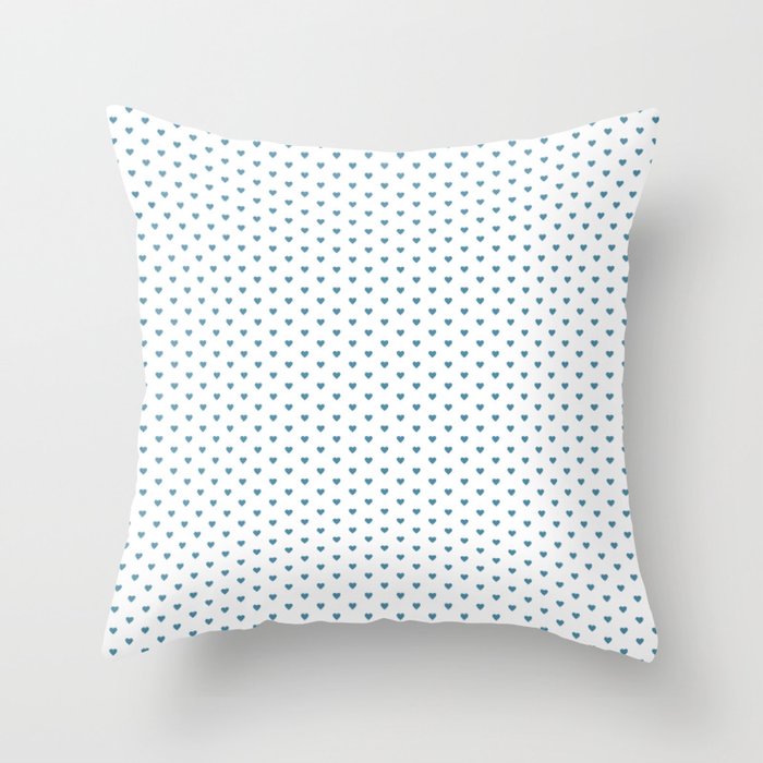 Small Blue heart pattern Throw Pillow