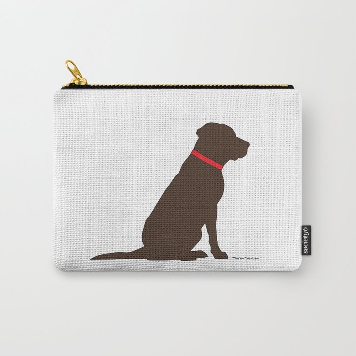 Modern Chocolate Lab Silhouette Carry-All Pouch