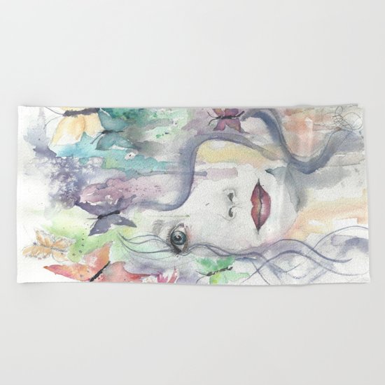 Floral Bohemian Beach Towel