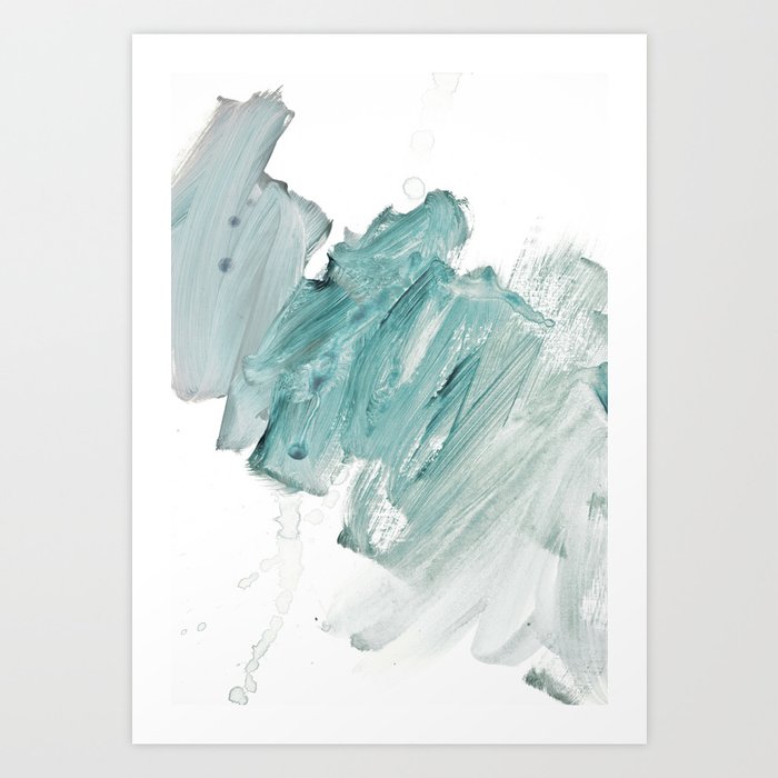 brushstrokes 11 aquamarine Art Print