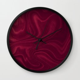 Burgundy Swirl Marble Wall Clock