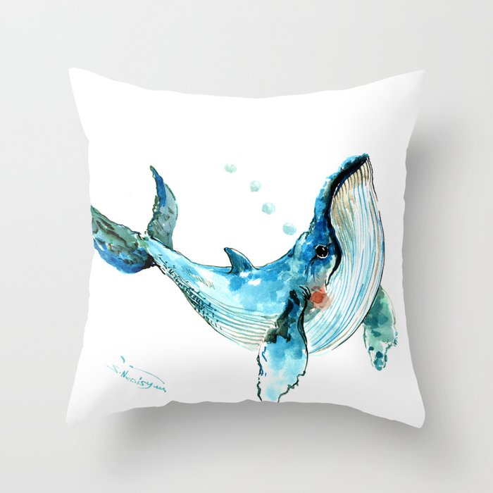 whale throw pillow