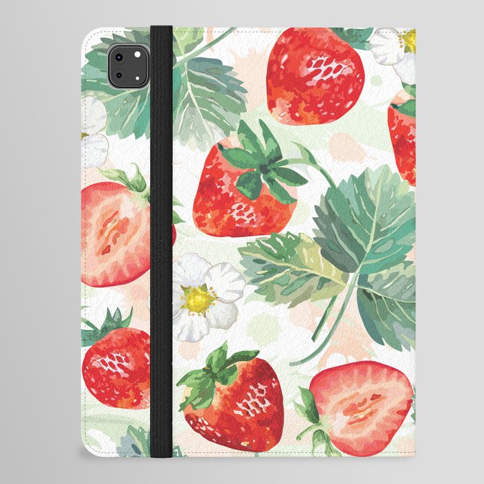 Cute Yummy Strawberries... iPad Folio Case