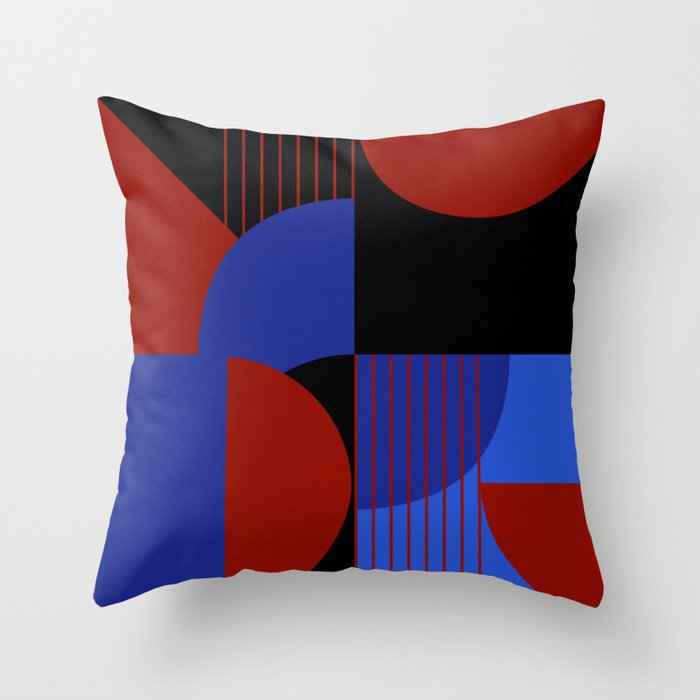 Modern Memphis 2 bluesy burgundy Throw Pillow by quinnhopp