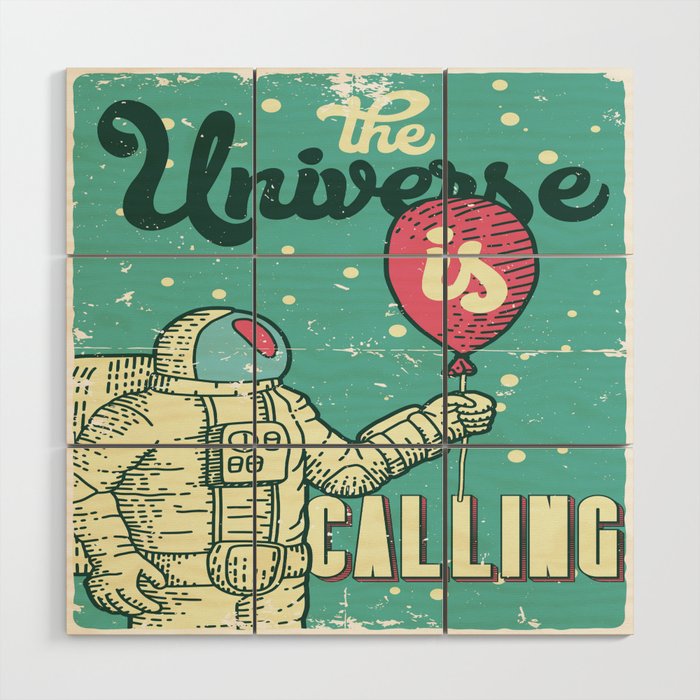 The Universe is calling - Baloon Wood Wall Art