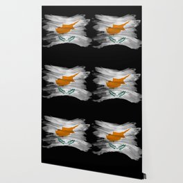 Cyprus flag brush stroke, national flag Wallpaper