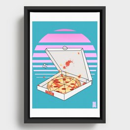 surfer boy pizza. Framed Canvas